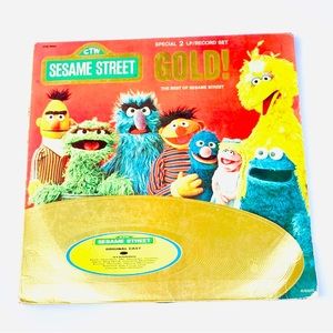 Vintage Sesame Street Gold Vinyl Record